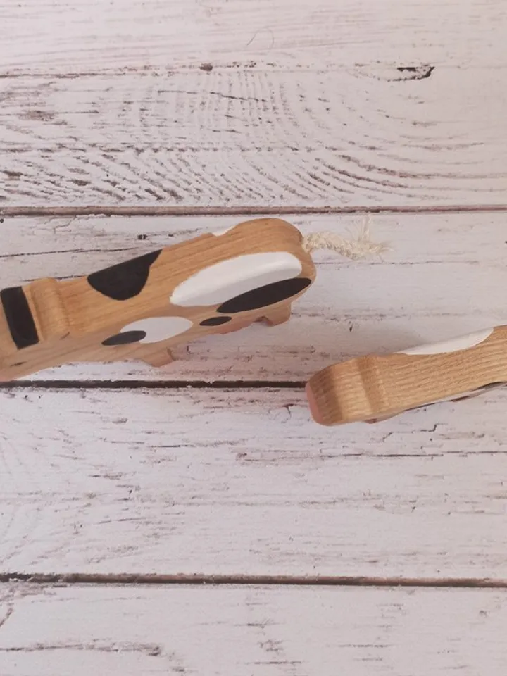 Wooden toys cow and calf,farm animals wooden figurines, education toys for toddl