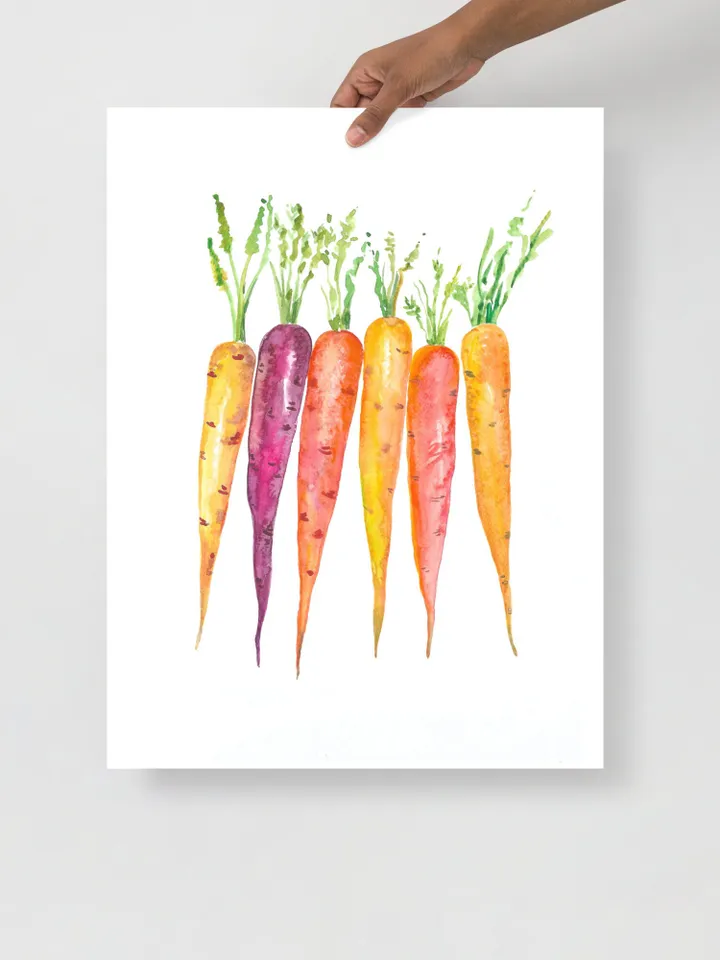 Carrot Watercolor Painting Vegetable Wall Art Food Art Print Garden Kitchen Art Print Easter Carrot Art Print Garden Fruits Prints Art Print
