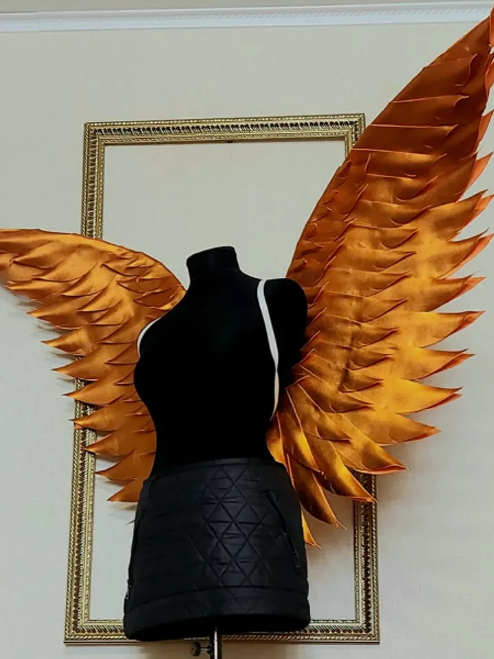 Bronze Wings Costume, Angel wings, phoenix wings, wings of fire, Sexy cosplay, fire bird, Gold Adult wings