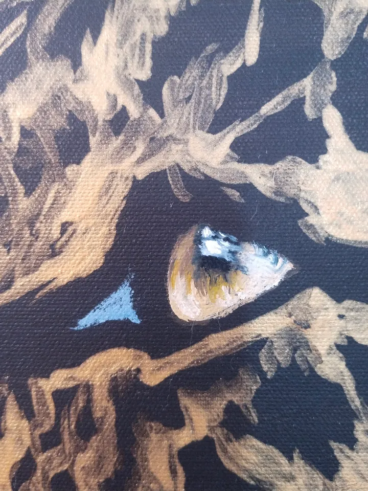 Leopard painting Gold paint minimalistic wall art on canvas