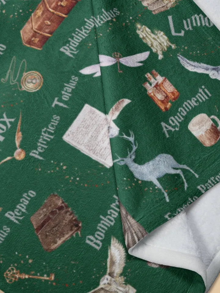 Wizarding World Baby Blanket; Magic School Baby Minky Blanket Owl Key Magic World Custom Wizard Blanket Gift for Baby Minky Blanket WBB12
