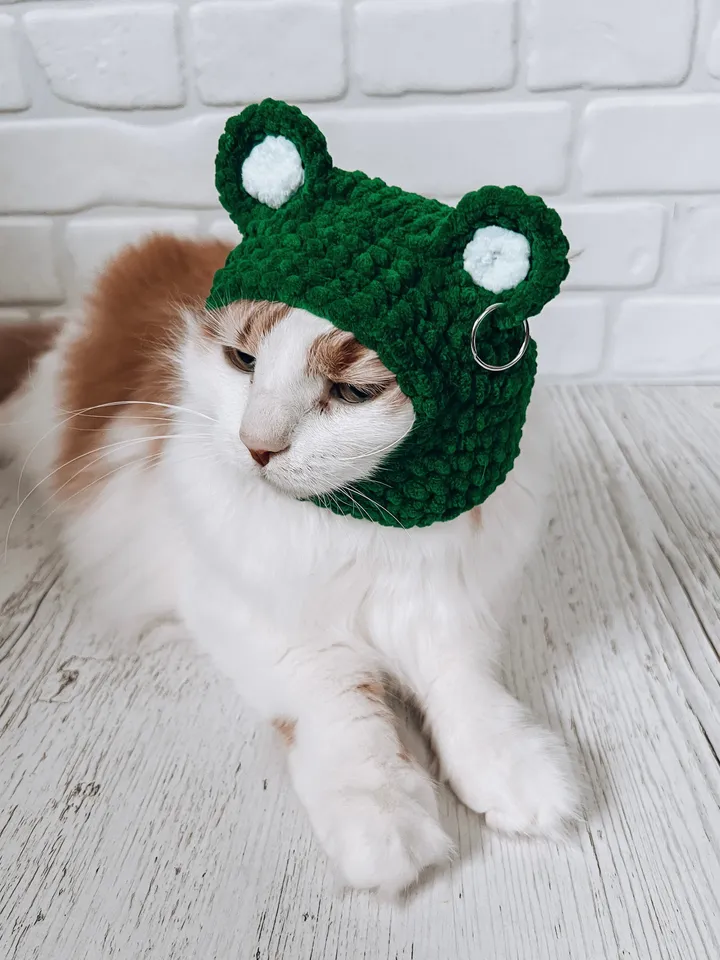 Crochet pattern bundle pets hat PDF digital instant download, video tutorial, crochet cat hat, crochet hog hat, bucket hat, balaclava frog