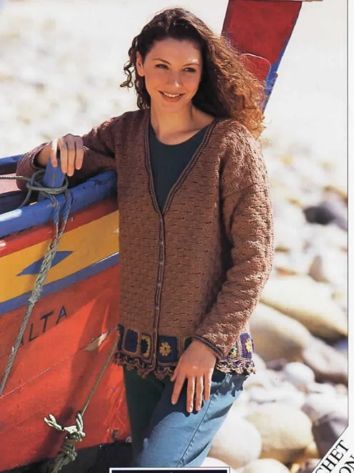 Crochet cardigan jacket women pattern pdf instant download DK yarn pdf