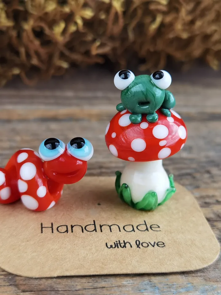 AQUARIUM DECORATION Mushroom figurine Aquarium decor Aquarium figurine Aquarium gifts Aquarium ornament Glass toadstool miniature