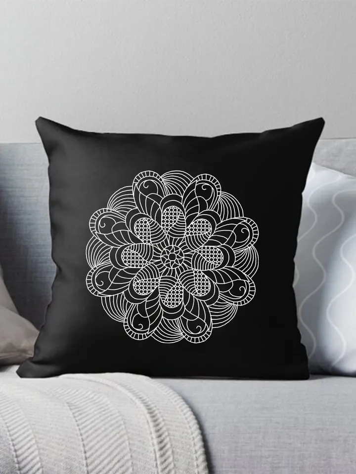 Geometric mandala blackwork pattern PDF Blackwork mandala embroidery download PDF, Backstitch chart, Mandala cross stitch, Home decor #W29