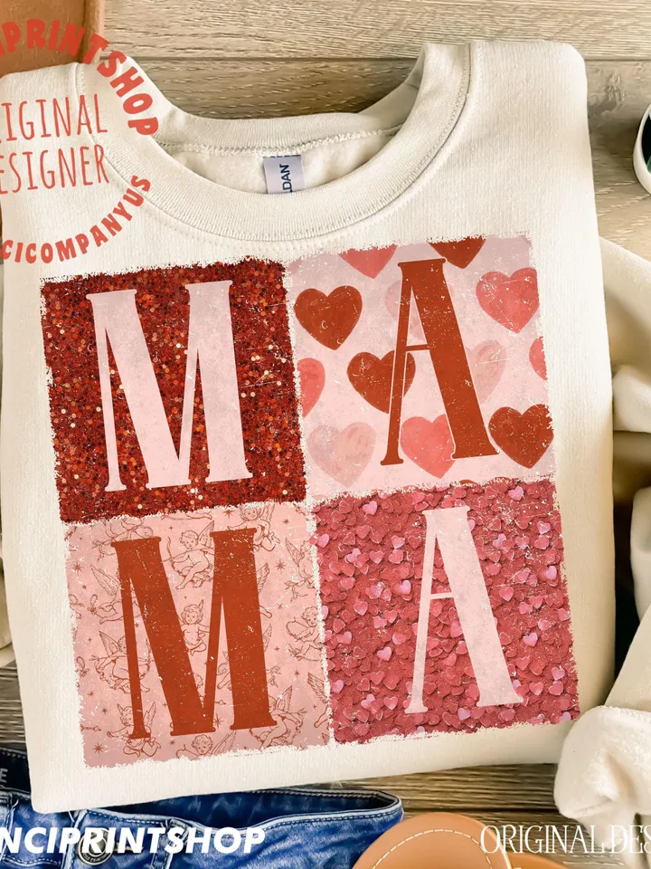 Retro Boho Mama Valentine png, Retro Valentine png, Valentines Mama png, Love png, Mama png, Valentines png, Boho Mama png, Sublimation png