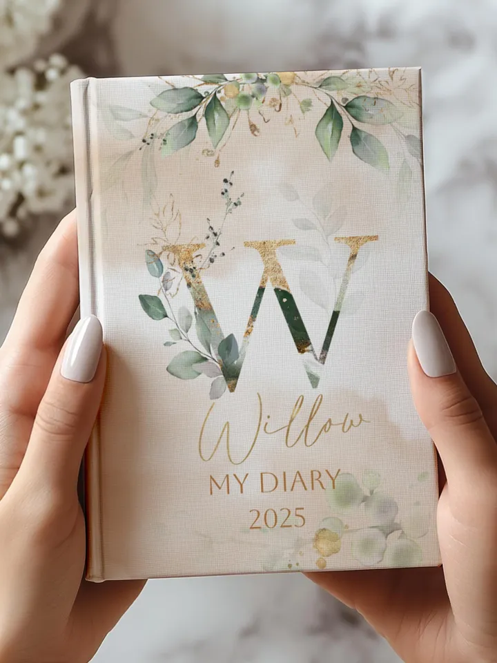 Personalized Floral Name Initials Journal - Hardcover Journal, Matte, Notebook, Customized Diary, Gift for Her, Birthday Present