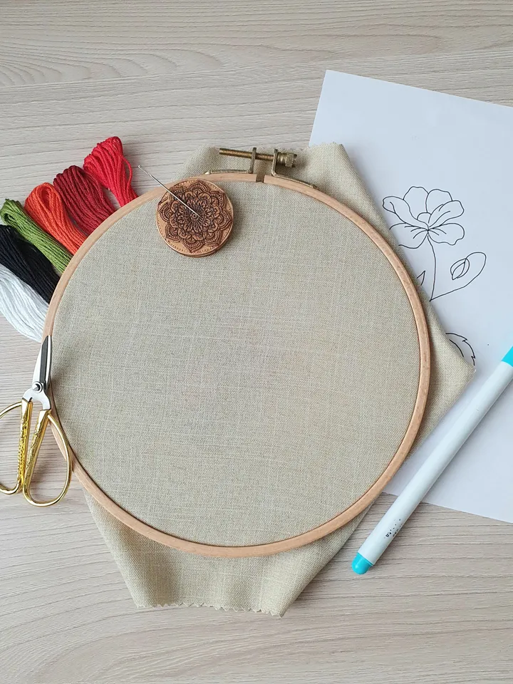 Poppy pattern PDF hand embroidery DIY, Floral design