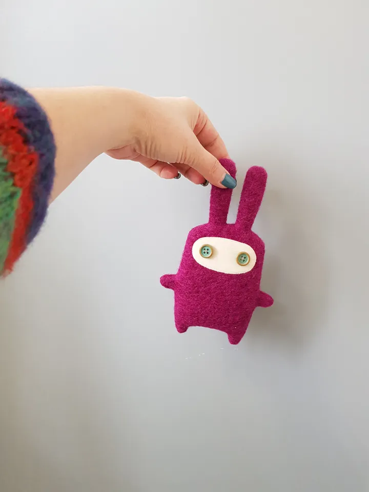 Little pink Rabbit sewing pattern PDF tutorial in English, bunny doll pattern, stuffed animal sewing diy