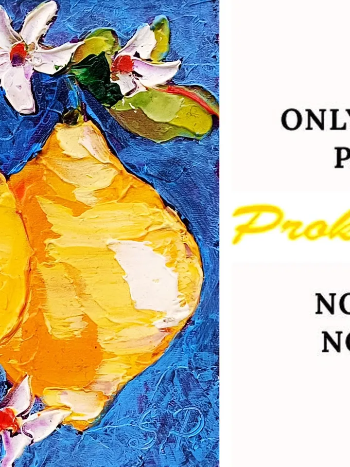 Lemon Painting Fruit Original Art Impasto Oil Painting Italy Fruit Small Artwork 4 by 4 Handmade Gift by Art ProkopaloSv