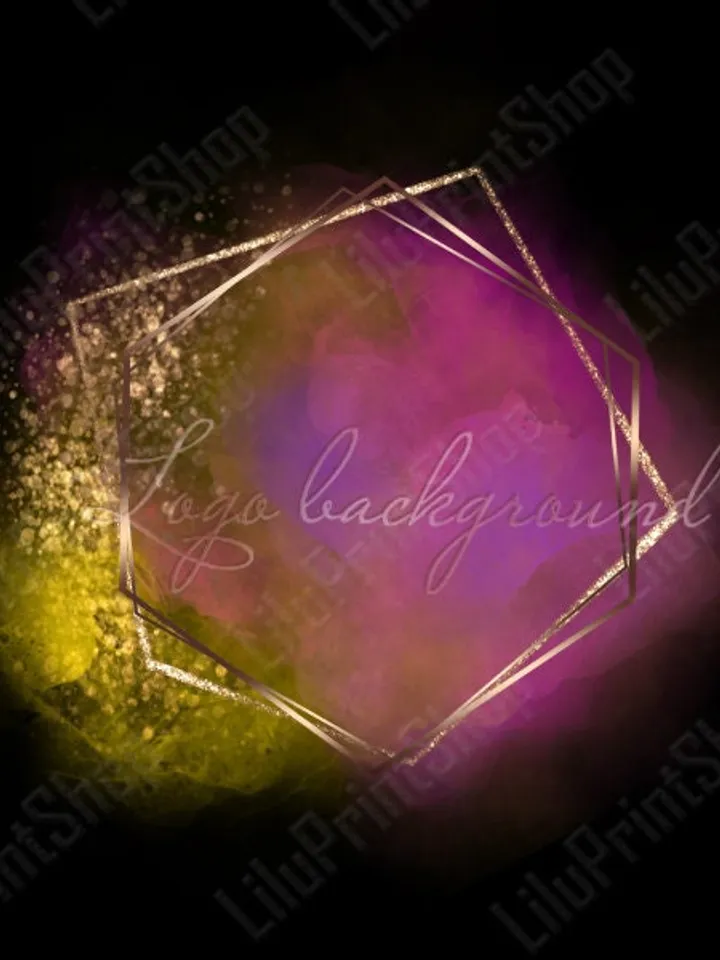 Pink and yellow Logo Background Png Watercolor logo design, Yellow, Pink and gold confetti logo overlay digital instant download