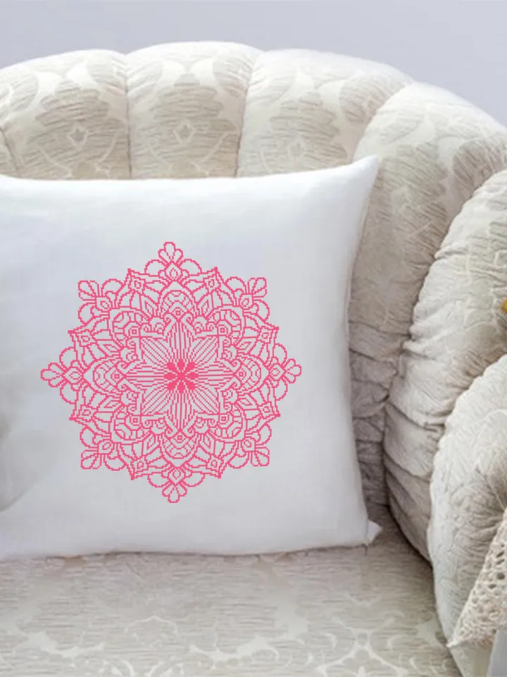 Flower mandala cross stitch pattern PDF download Mandala ornament cross stitch chart Monochrome mandala pattern digital PDF Home decor #M280