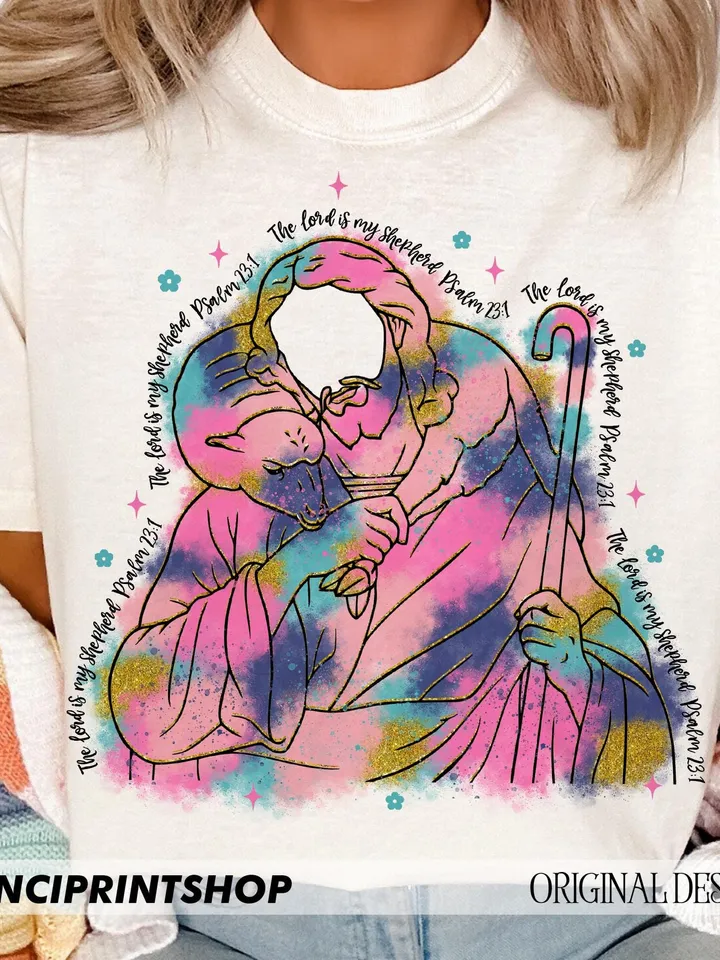 Brush Stroke Jesus Png, The Lord is my Shepherd Png, Easter Bible Verse, Easter Shirt Png, Easter Christian png, Christian Artwork, Easter