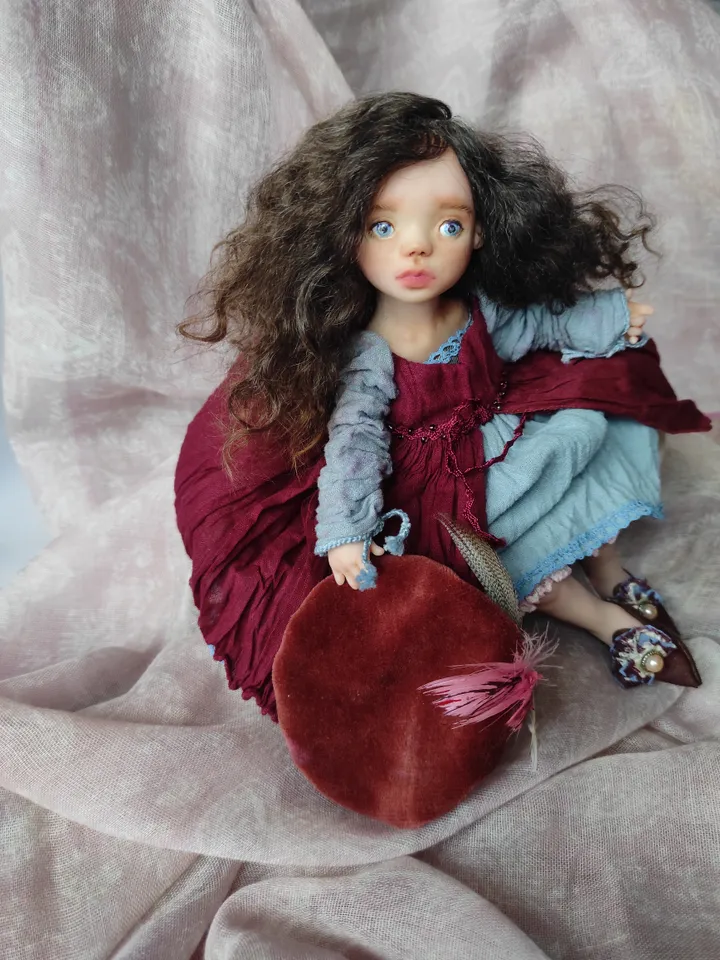 Handmade collectible doll. Doll in Venetian style. Snow White.