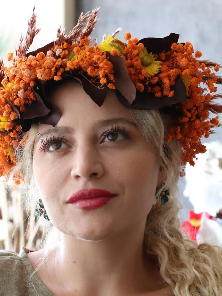 natural flower crown, autumn leaf crown,Rustic Crown, bridal hair accessories, bridal leaf crown, authentic hair crown, gothic hair crown