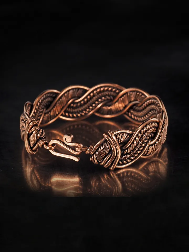 Copper wire wrapped bracelet for woman 7th Anniversary gift Small size bracelet