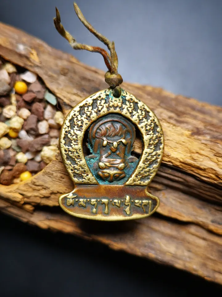 Gandhanra Antique Tibetan Buddhism Amulet Pendant,Panjaranata Mahakala,80 Years Old