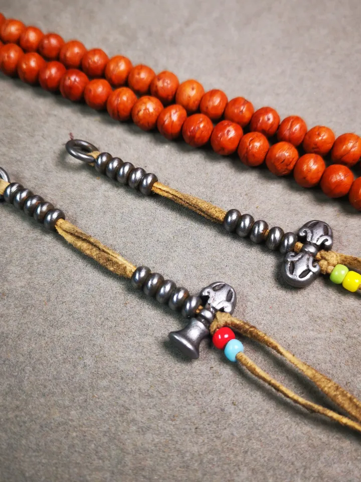 Gandhanra Handmade Tibetan Buddhist Mala Counters,Prayer Bead Counters,with Dorje and Vajra, Made of Cold Iron