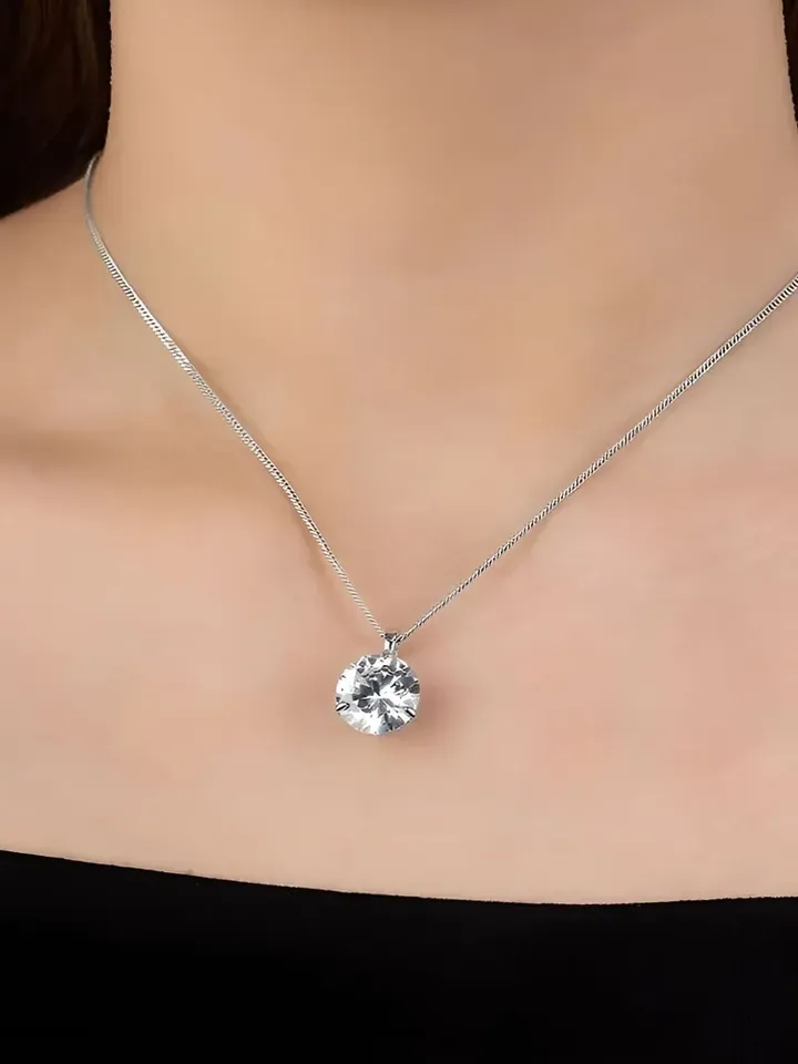 Pendant silver 925 with large cubic zirconia