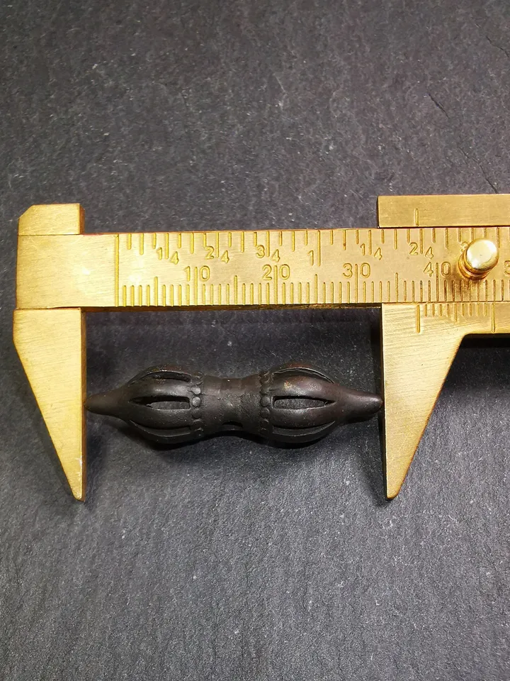 Gandhanra Vintage Nine-pronged Vajra Dorje Amulet,Tibetan Buddhism (Vajrayana) Ritual Implement,Made of Cold Iron,30 Years Old
