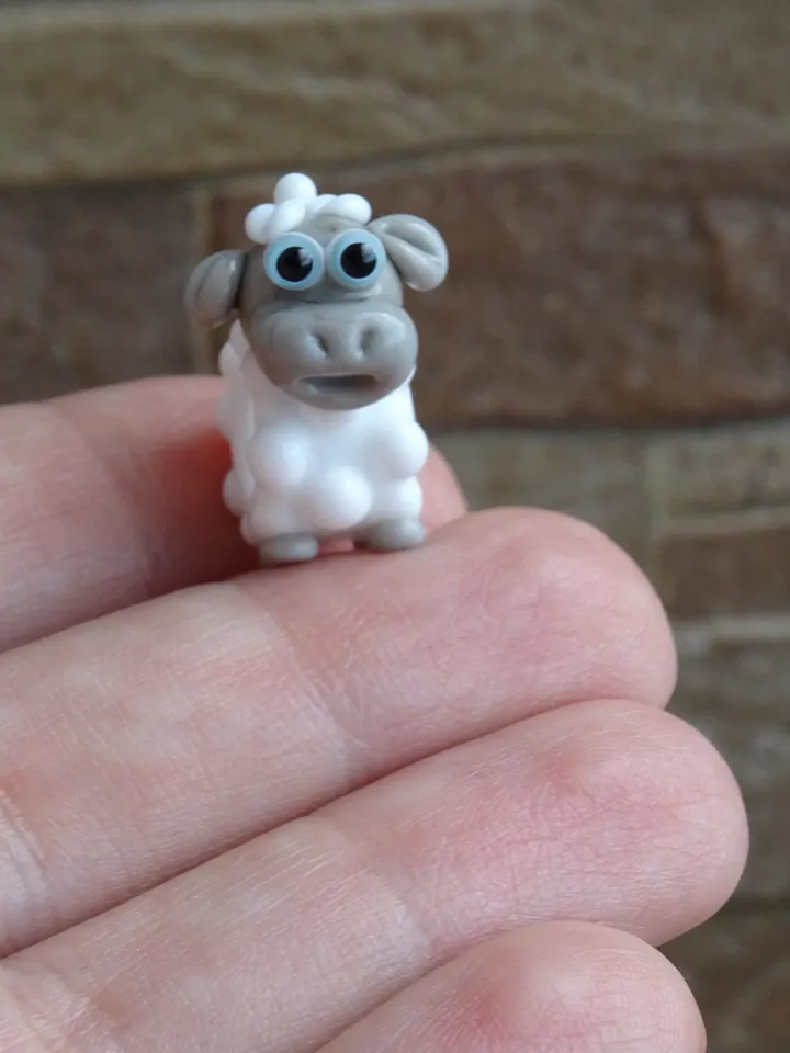 Sheep charm bead sheep Jewelry sheep bracelet glass sheep gift sheep miniature sheep glass beads large hole beads lampwork beads European