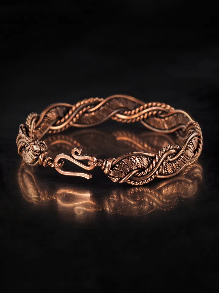 Wire wrapped copper bracelet for woman Antique style copper jewelry WireWrapArt