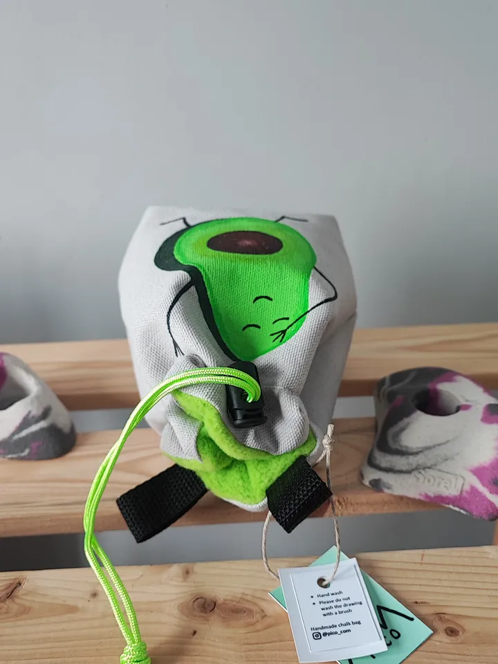 Avocado rock climbing chalk bag for climber