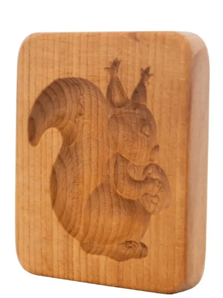 squirrel Embossed cookie mold, cookie cutter, wooden mold, Wooden stamp stamp for gingerbread cookies springerle stamp