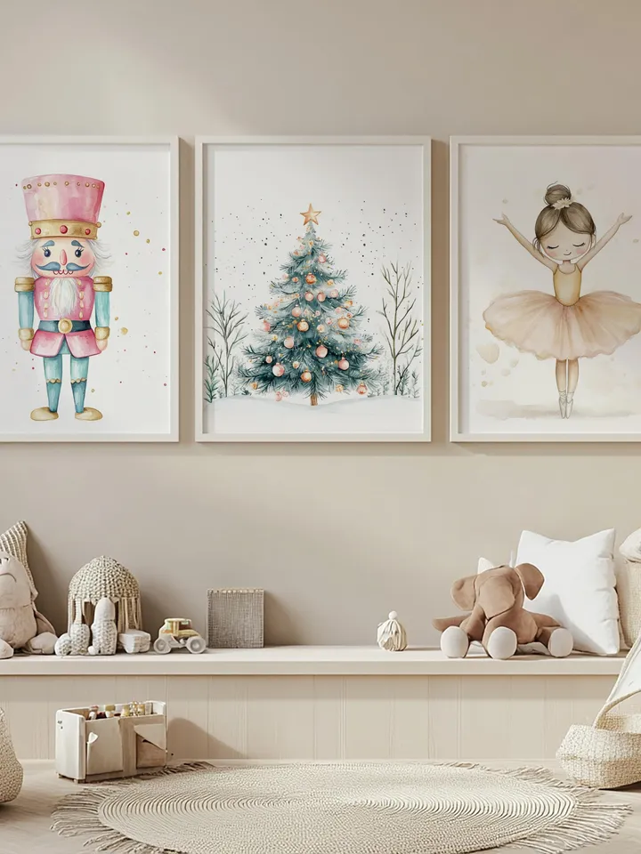 Nutcracker Nursery print, nursery decor printable wall art; kids room watercolor art; 20 images included; digital download