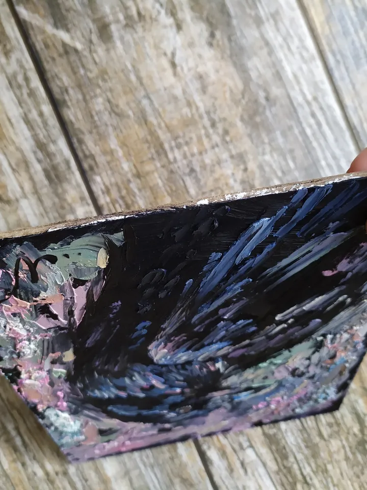 Raven Painting Bird original art 10 by 8 inches Black Crow Wall Art Crow artwork oil painting by Natalia Plotnikova