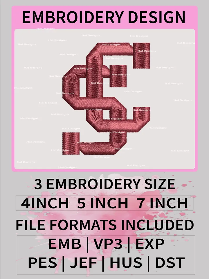 NCAA Santa Clara Broncos Embroidery File, 3 Sizes, 6 Formats, NCAA Machine Embroidery Design, NCAA Logo, NCAA Teams