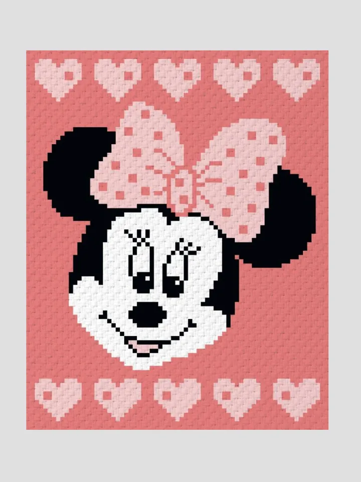 Crochet C2C Minnie Mouse graphgan blanket pattern