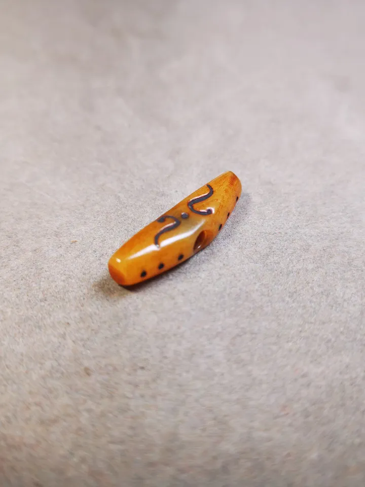 Gandhanra Handmade Tibetan Pendant Bead,Bone Carved Spacer Bead for Mala,Ruyi Amulet,Prayer Beads Accessories