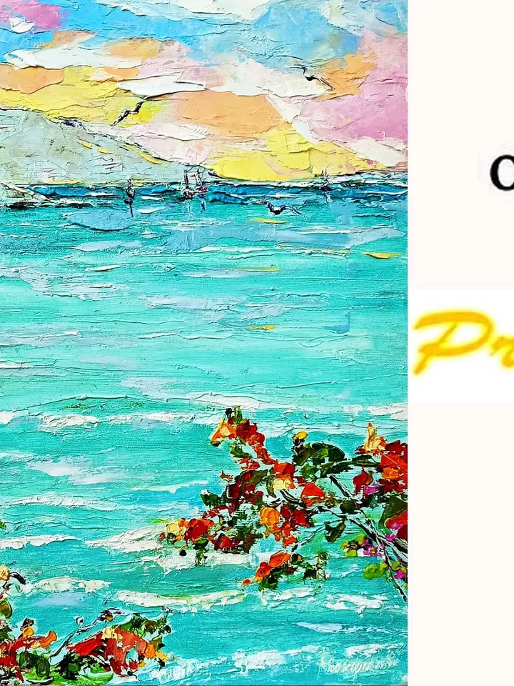 Sorrento Painting Italy Original Art 16x20 Italy Amalfitan Seaside Coast Painting Panorama Blooming Marina Southern Sorrento Art