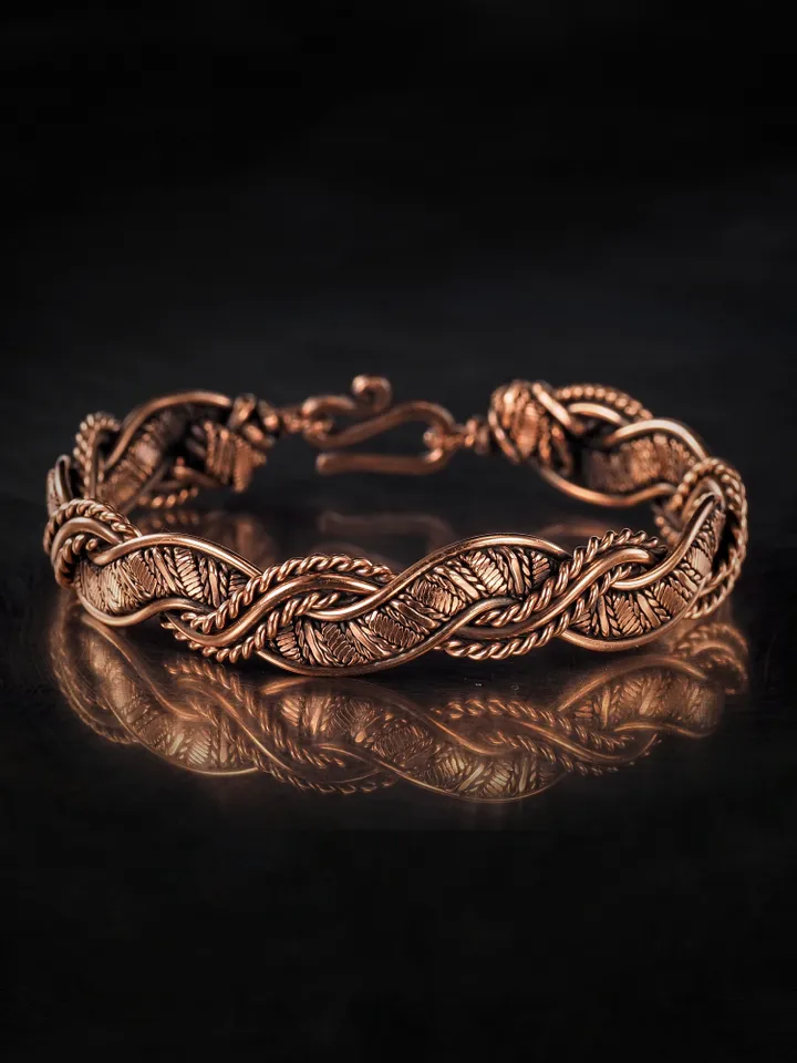Wire wrapped copper bracelet for woman Antique style copper jewelry WireWrapArt