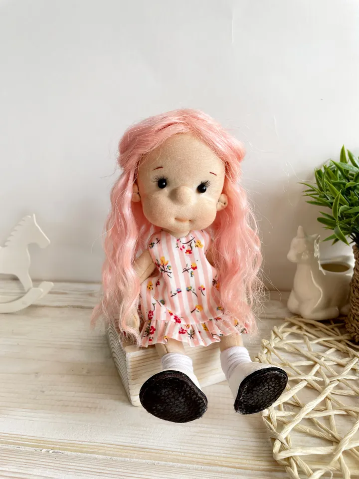 Handmade Textile Doll Art Doll Waldorf Doll Inspiration Birthday Gift for Girl