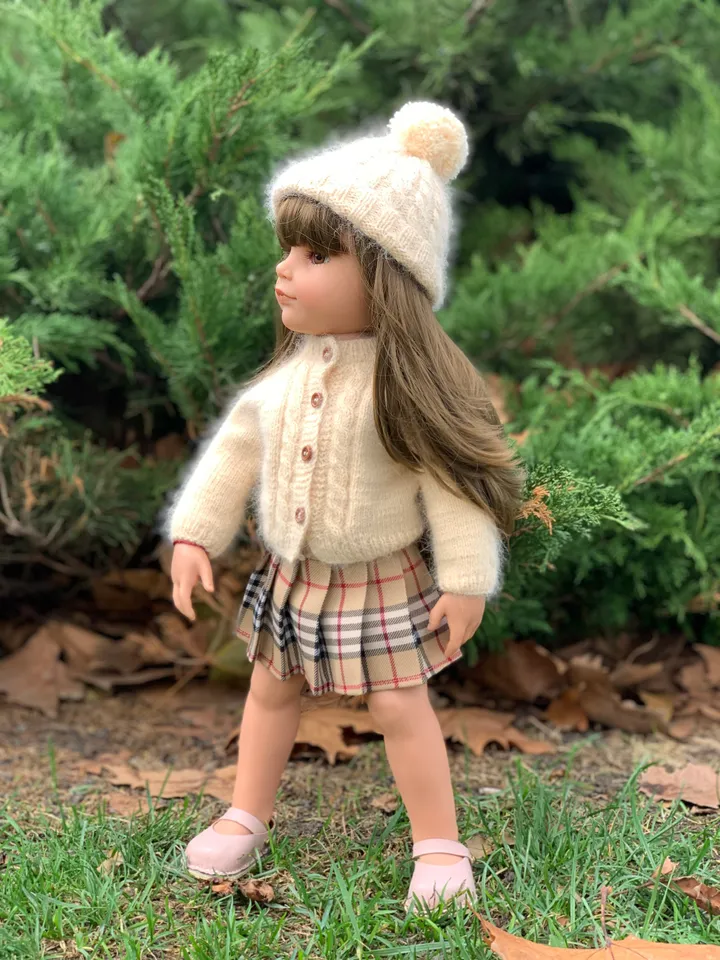 Braided Cardigan and Hat Set KNIT PATTERN for Gotz and American Girl Dolls / 18-inch doll clothes pattern PDF english text