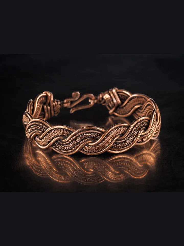Wire wrapped copper bracelet for woman Antique style copper jewelry WireWrapArt