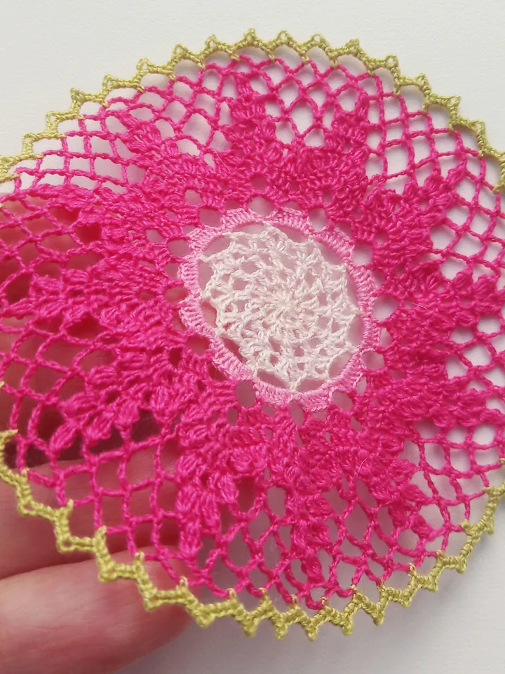 Miniature Pink Doily for Dollhouse