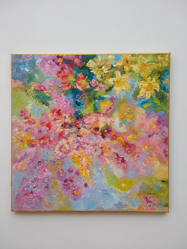 "Still life. The smell of spring" oil painting on canvas 50x50cm (20x20 inches)