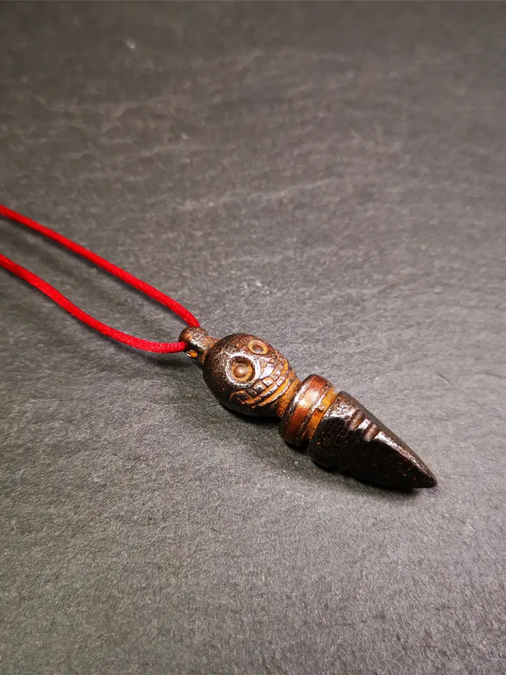 Gandhanra Handmade Skull Phurba Amulet,Kila - Dorje Phurba,Tibetan Budhist Ritual Implement Pendant,Made of Cold Iron,44mm