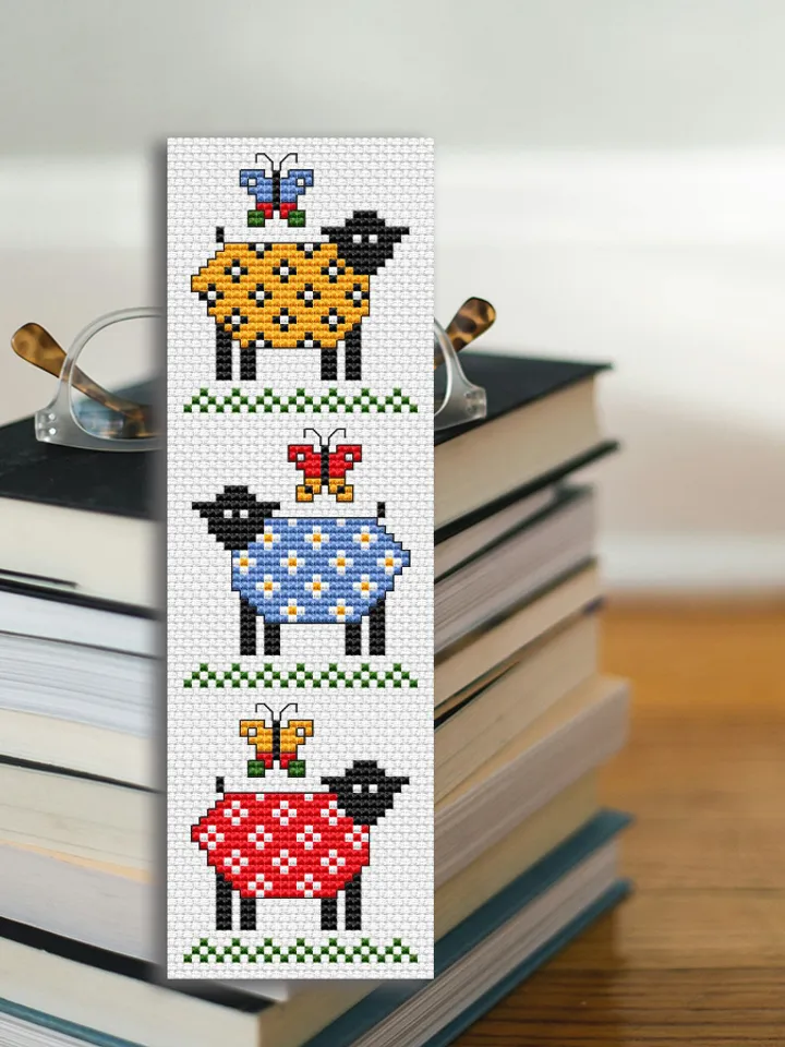 Cross stitch bookmark pattern Sheeps