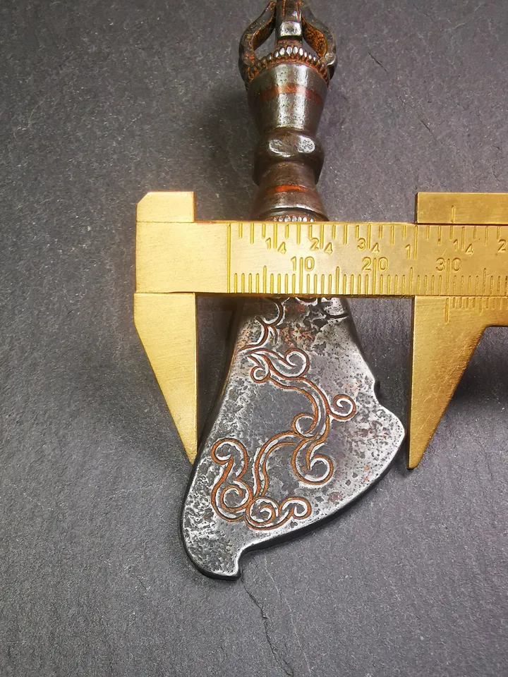 Gandhanra Tibetan Amulet,Kartika(knife of the dakinis), Trantic Buddhism Dharma Ritual, Altar Tools,Made of Cold Iron,3.9"