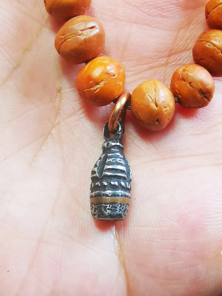 Gandhanra Handmade Tibetan Mala Pendant,Mini Stupa Amulet for Prayer Beads,Bag Hanging,0.75&quot; × 0.47&quot;