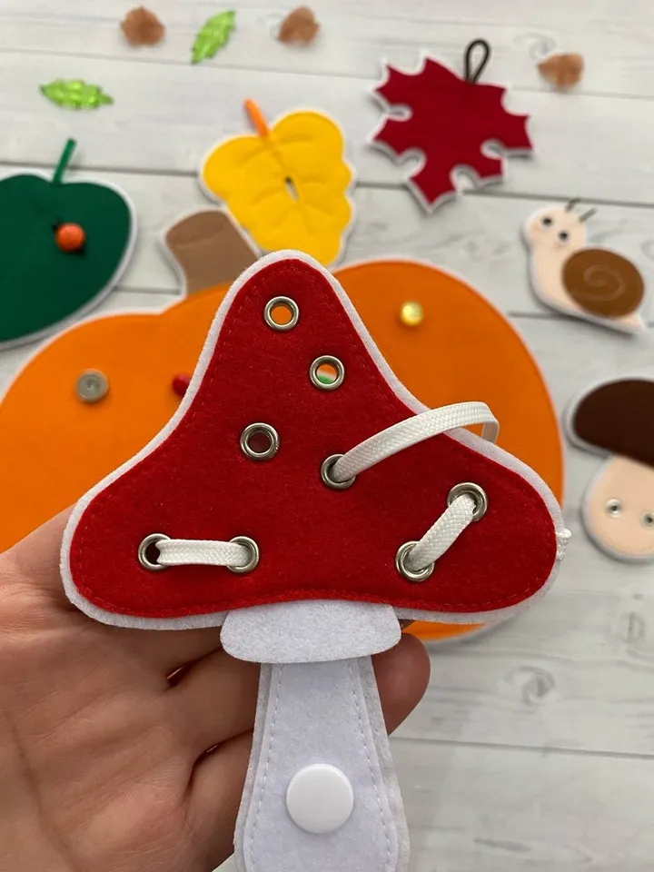 Felt pumpkin pattern PDF & Tutorial, Felt Fasteners toys pattern, Fine Motor Skills Toys, Quiet book sewing ideas for 2, 3, 4 year olds