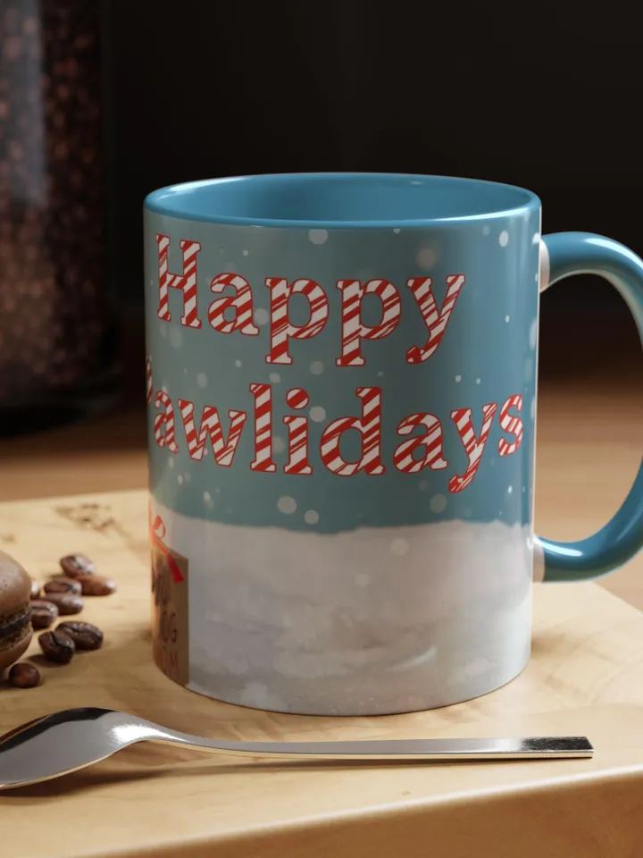 Ceramic Coffee Mug Festive Dog Themed Happy Pawlidays Pet Lover Gift Cup, Christmas Winter Beverages, Holiday Decor, Dog Mom, 11,15oz