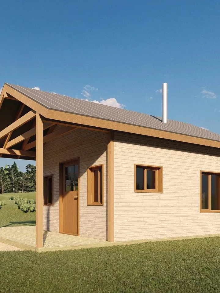 12x16 Small Cabin Plans with Porch: Framing Shed Project (PDF Download)