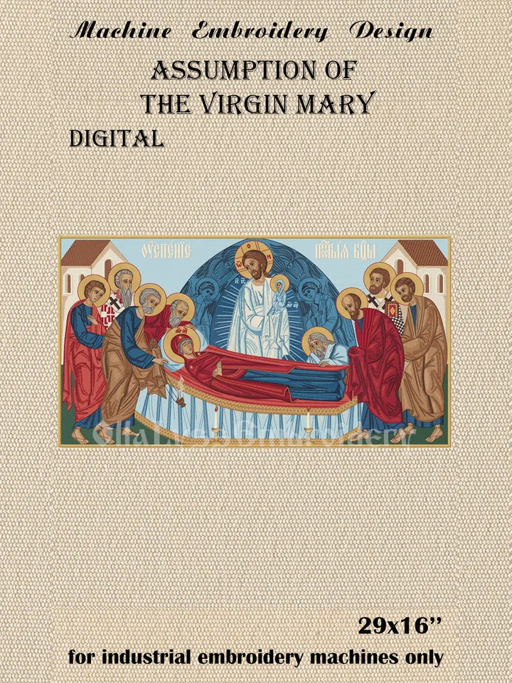 Assumption of Virgin Mary embroidery design