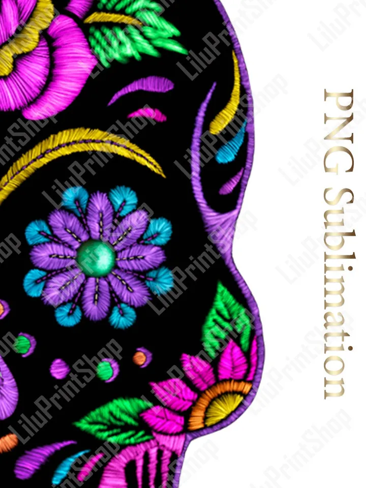 Cinco de Mayo clipart Candy Skull png Sugar Skull png clipart Faux Applique Sugar Skull sublimation png Day of the dead Dia de los muertos