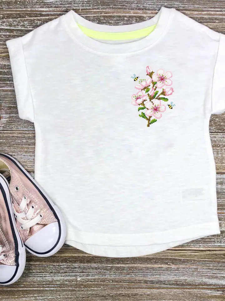 Small cherry blossom cross stitch pattern PDF download Sakura flower cross stitch chart, Spring mini pattern digital PDF for beginner #P55